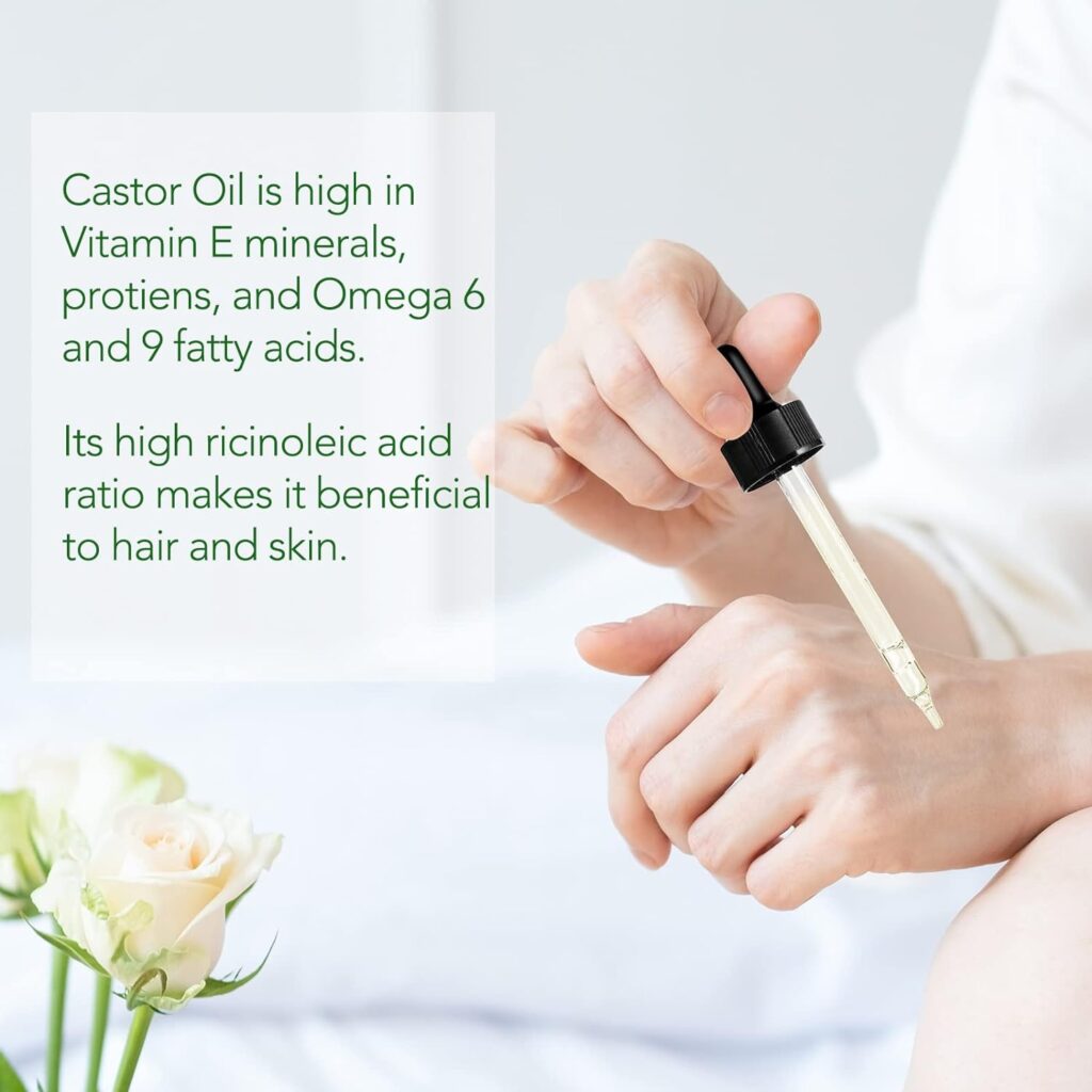 Castor Oil, 100% Pure Natural Black Castor Oil for Hair, Treatment For Damaged Hair  Dry Skin, Cold Pressed Oil For Hair Growth, Eyebrows,Eyelashes, Nails and Skin(60ml)