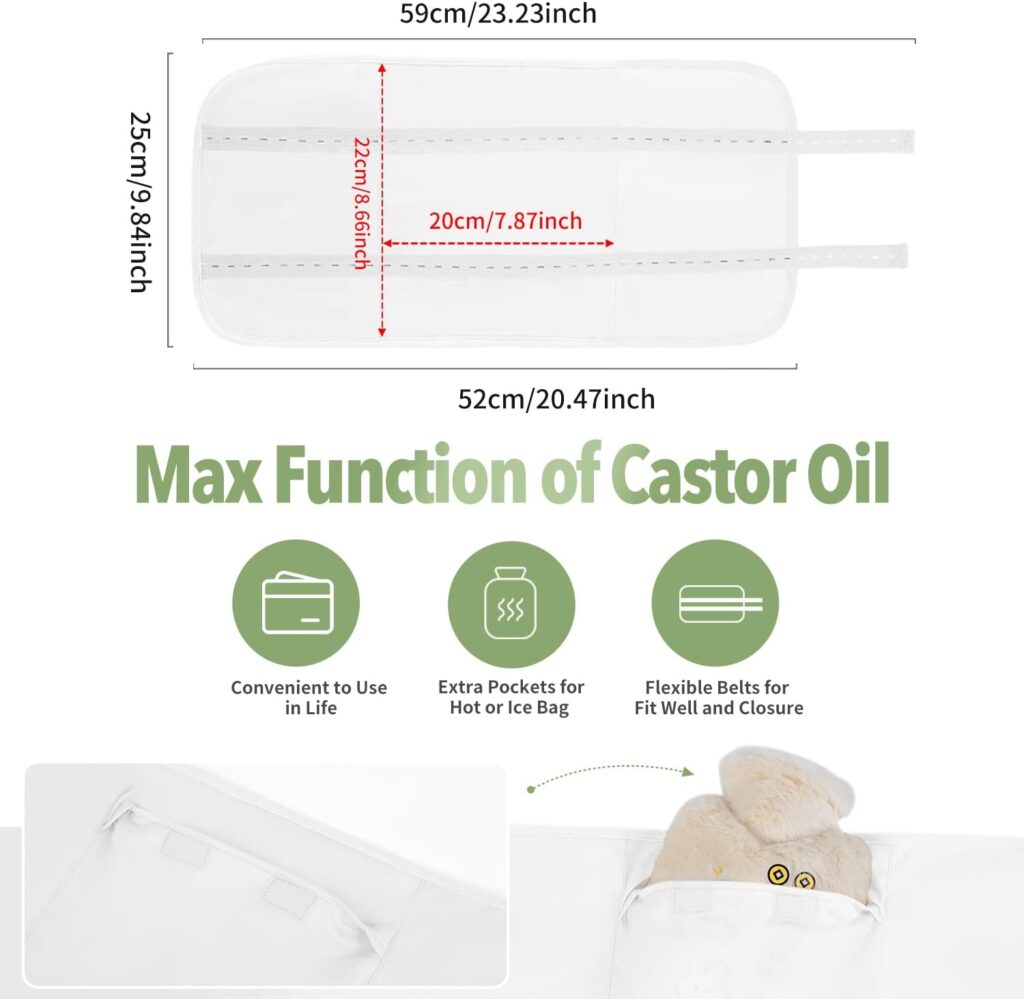 GCDPQY 2Pack Castor Oil Packs Organic Castor Oil Pack Wrap Castor Oil Packs for Liver Detox Castor Oil Pack for Thyroid Castor Oil Pack Kit Less Mess Castor Oil Pack Compress (Excluding Castor Oil)