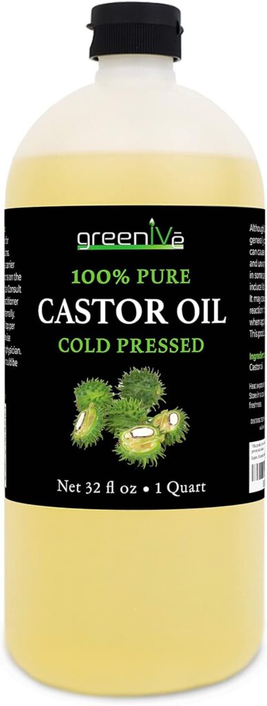 GreenIVe - 100% Pure Castor Oil - Cold Pressed - Hexane Free - Exclusively on Amazon (32 Ounce)