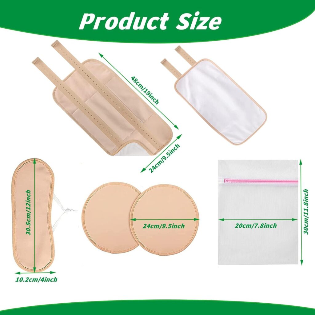 zhnnt 5Pack Castor Oil Pack,Reusable Organic Castor Oil Packs for Liver Detox,Adjustable Elastic Strap Flannel Cotton Machine Washable Anti Oil Leak,Khaki